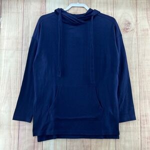 NWT Pact Navy Blue Organic‎ Cotton Hoodie Lightweight Pullover Sweatshirt Sz XS